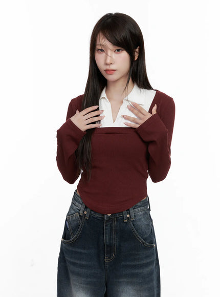 two-tone-square-neck-long-sleeve-top-co521