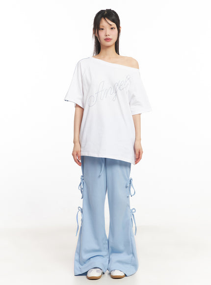 angel-stud-one-shoulder-stripe-t-shirt-iy502