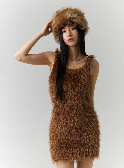 plush-square-neck-sleeveless-mini-dress-id306