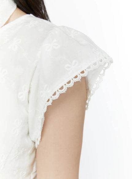 embroidered-ribbon-blouse-and-skinny-scarf-set-iy511