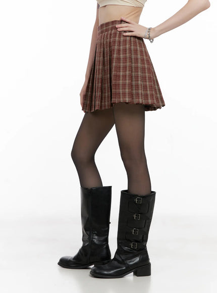 plaid-pleated-mini-skirt-cg519