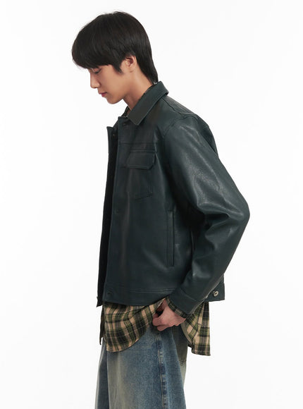 mens-faux-leather-collared-trucker-jacket-ia511