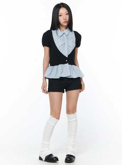 ruffle-lace-trim-shorts-cy513
