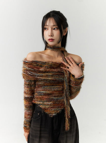 asymmetrical-off-shoulder-knit-sweater-with-scarf-cn320