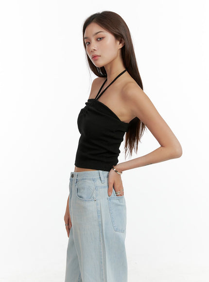 shirred-halter-neck-crop-tube-top-cl404