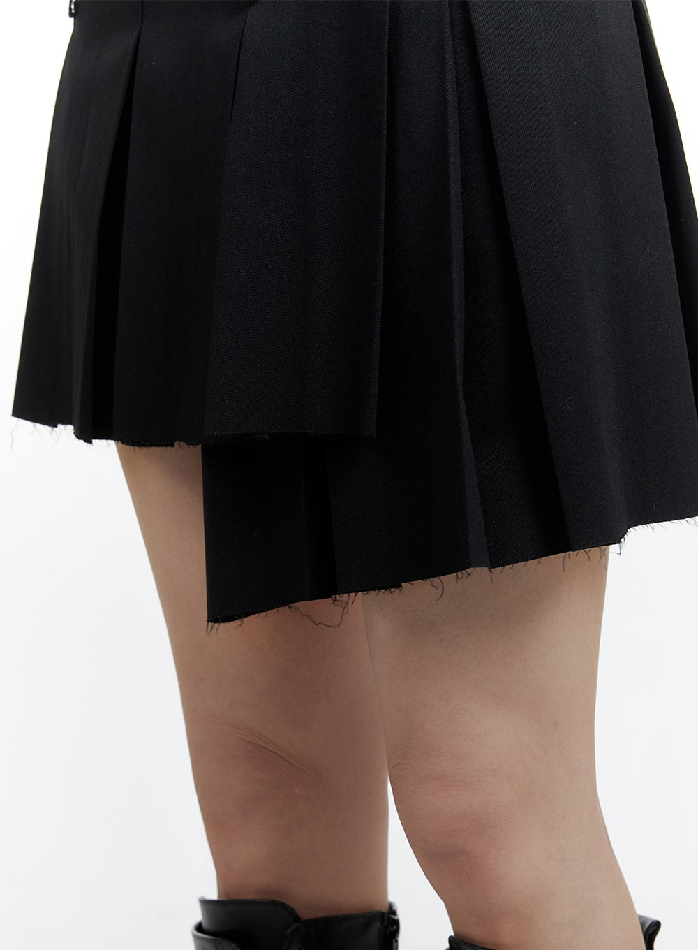 Asymmetrical Wrap Pleated Mini Skirt CM429 - Korean Women  
