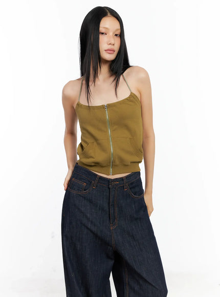 knit-zip-up-halter-top-cl529