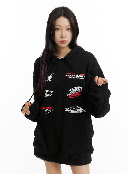 graphic-oversized-hoodie-im405 / Black