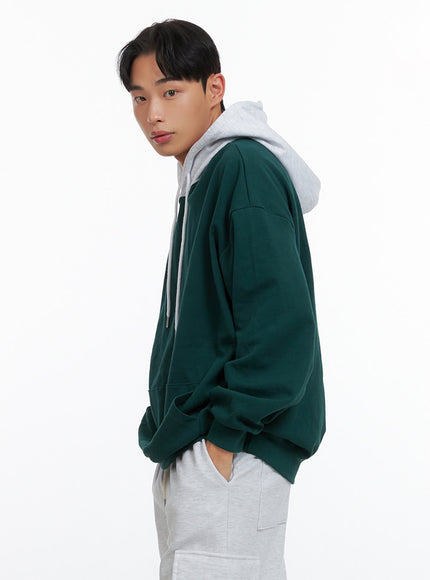 mens-contrasting-hoodie-green-iu414