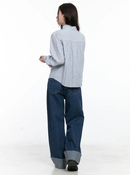 striped-puff-sleeve-tie-blouse-co506