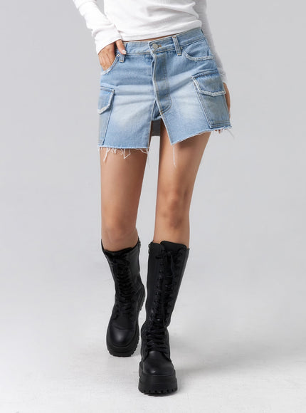 pocket-denim-mini-skirt-cl320