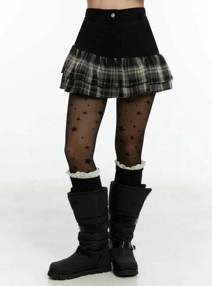 plaid-tiered-mini-skirt-id525