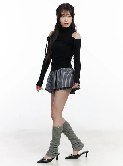 striped-pleated-mini-skirt-cj526