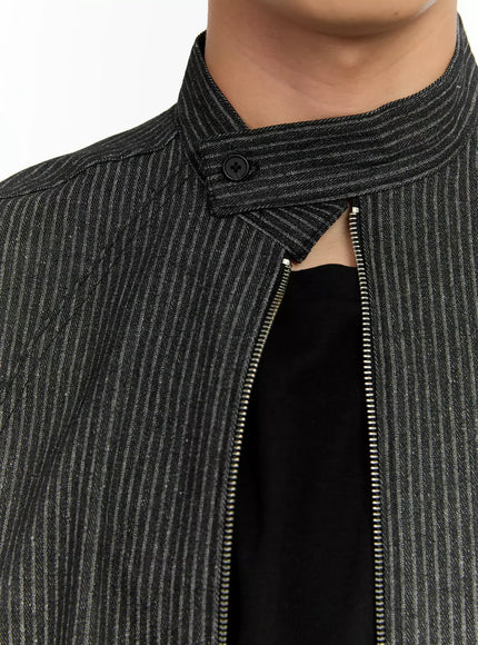 mens-striped-denim-band-collar-jacket-in525