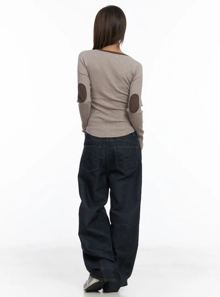 color-block-ribbed-long-sleeve-top-cj512