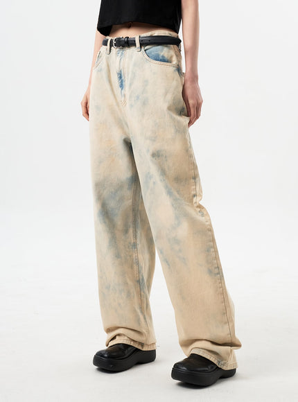 Tie Dye Wide Jeans CY311