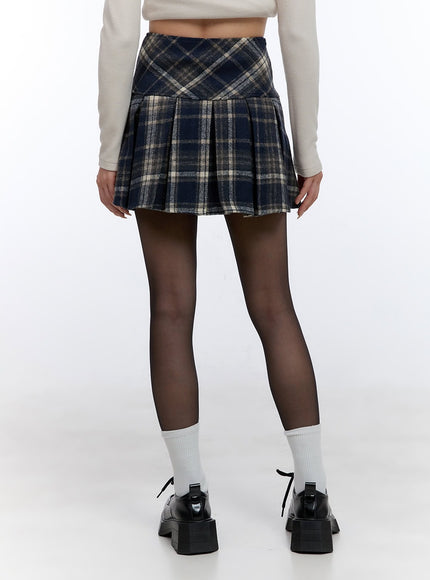 checkered-pleated-mini-skirt-cd419