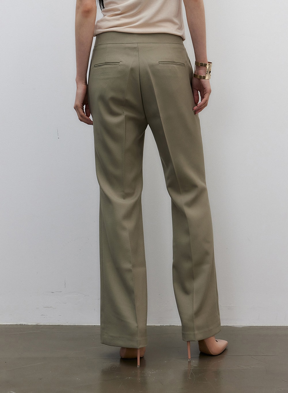 Wool Tailored Cargo Trousers - Beige