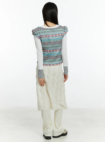 fair-isle-puff-short-sleeve-top-cf509