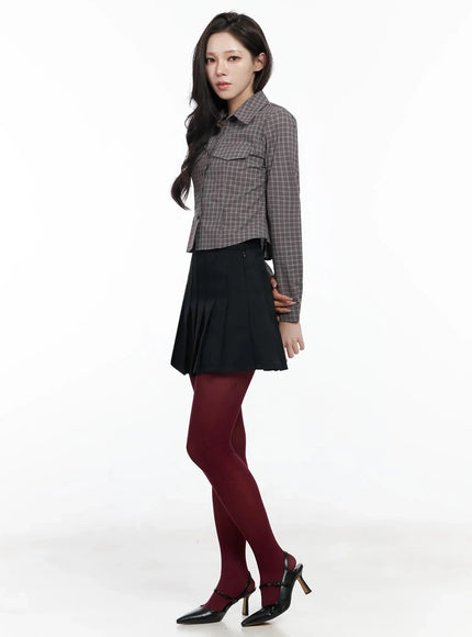 checkered-crop-shirt-ij528