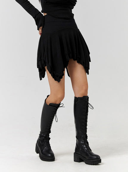 enchanted-solid-asymmetrical-flowy-mini-skirt-cd328