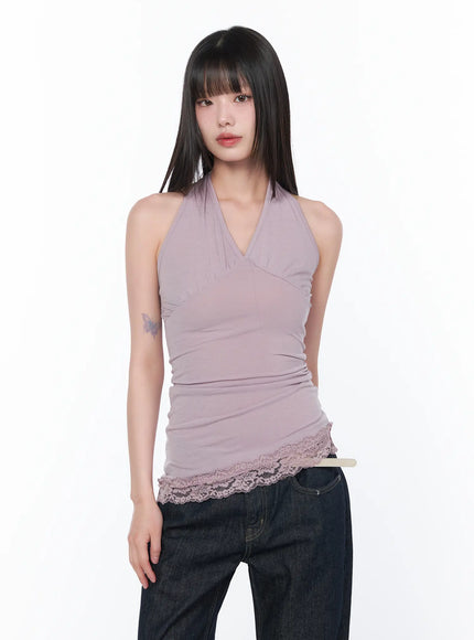 v-neck-halter-lace-trim-top-ca529
