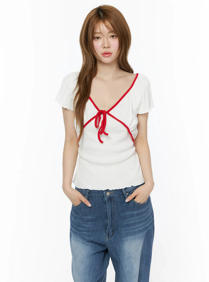 v-neck-ribbon-short-sleeve-top-iu515
