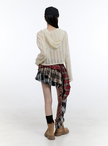 asymmetrical-ruffle-checkered-mini-skirt-cg412