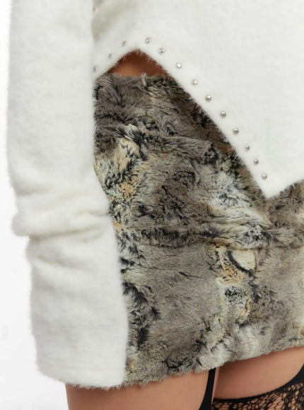 asymmetric-fluffy-stud-sweater-cd517