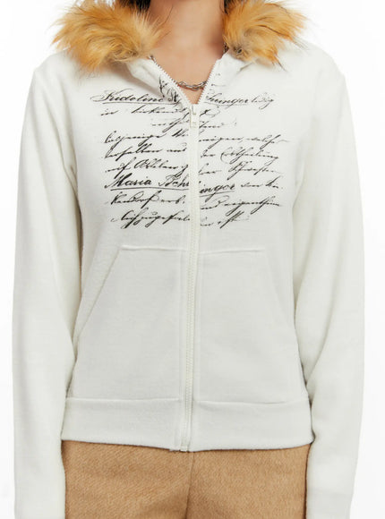 graphic-faux-fur-trim-zip-up-hoodie-cd512