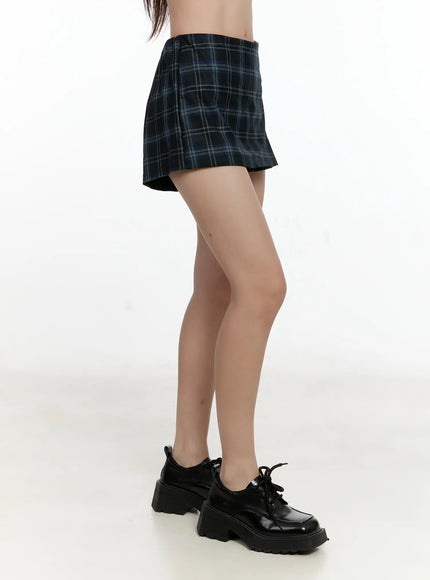 plaid-slit-mini-skort-cg501