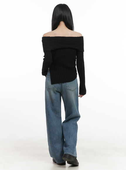 off-shoulder-buttoned-sweater-cj517