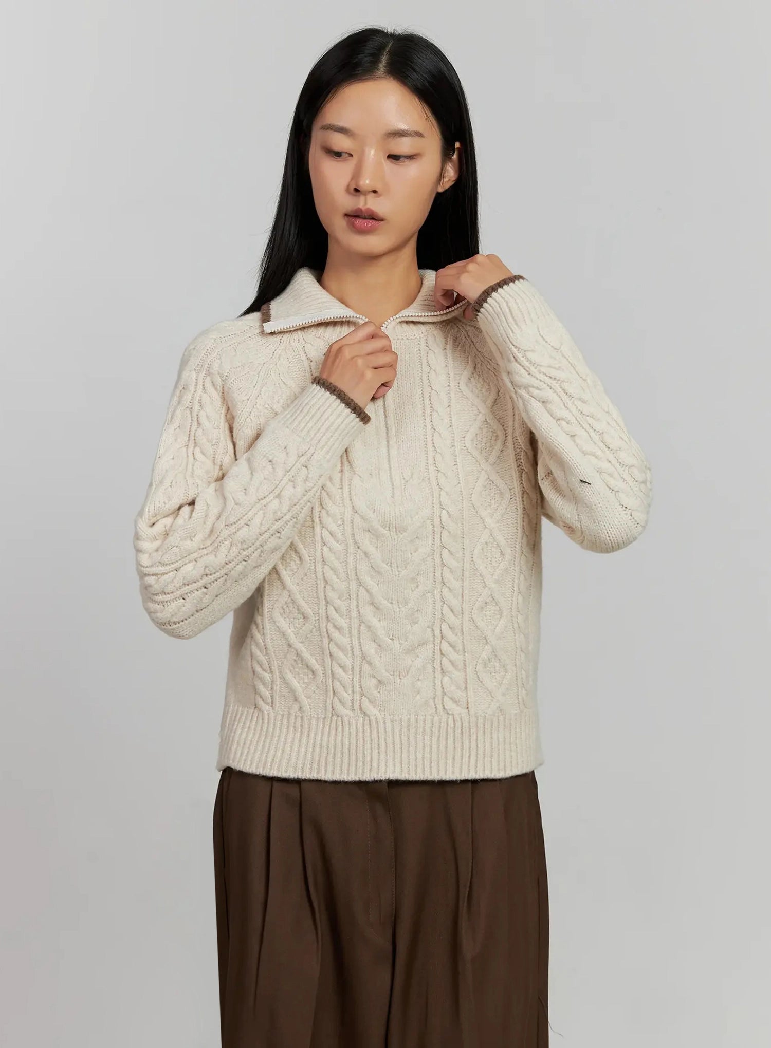 cable-knit-half-zip-sweater-ij505