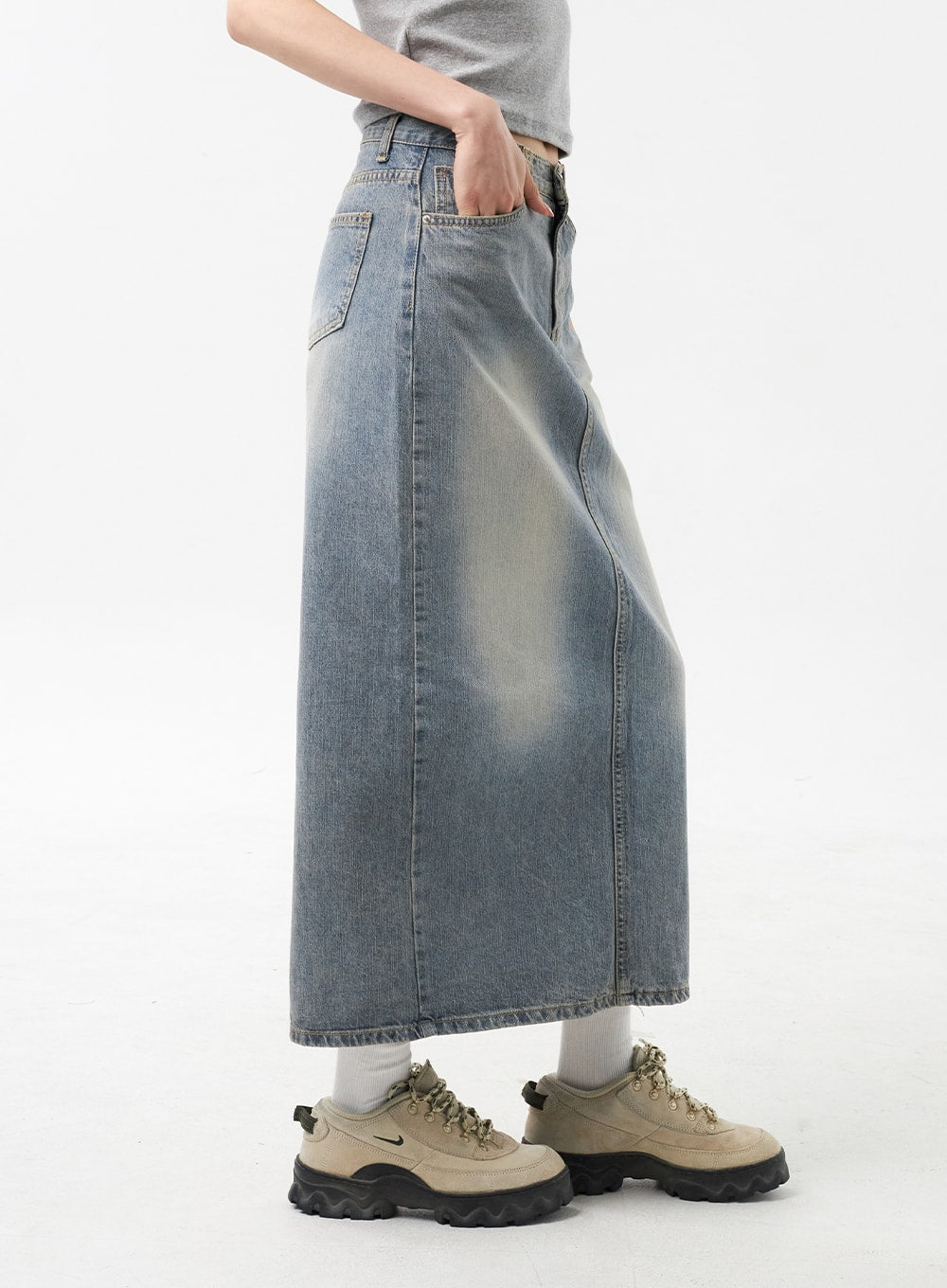 Zara venice shop blue denim skirt