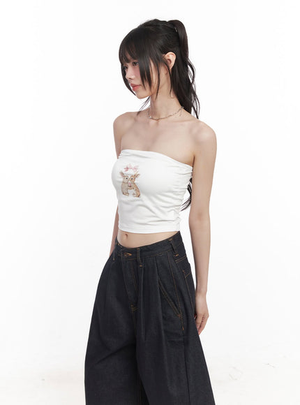 bunny-graphic-tube-top-cy520