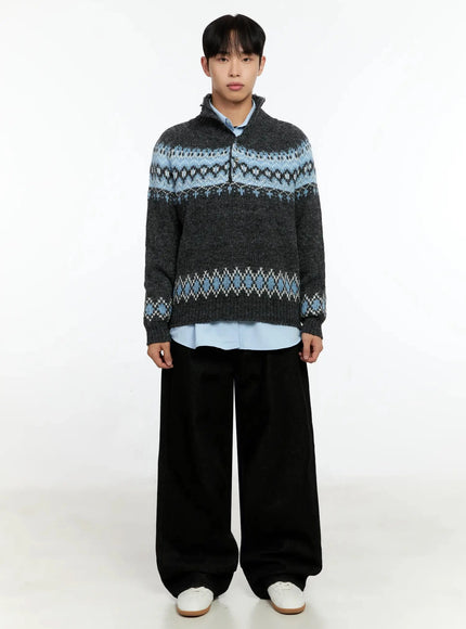 mens-patterned-high-neck-quarter-knit-sweater-in525