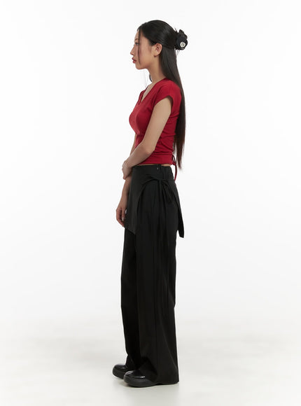 cotton-wrap-skirt-wide-pants-cy403