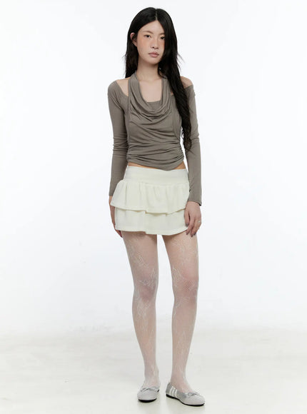 double-layer-pleated-mini-skirt-cn517