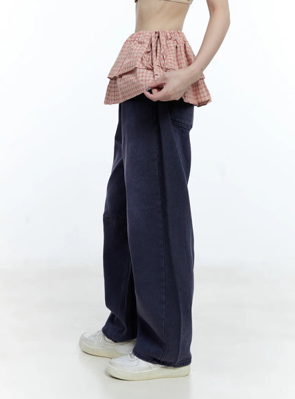 plaid-layered-wrap-mini-skirt-cg507