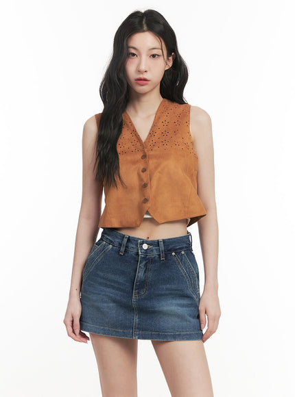 buttoned-suede-v-neck-vest-top-cf513