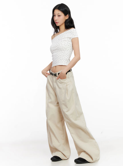 Cotton Oversized Wide-Leg Pants IG508 - Acubi style | LEWKIN