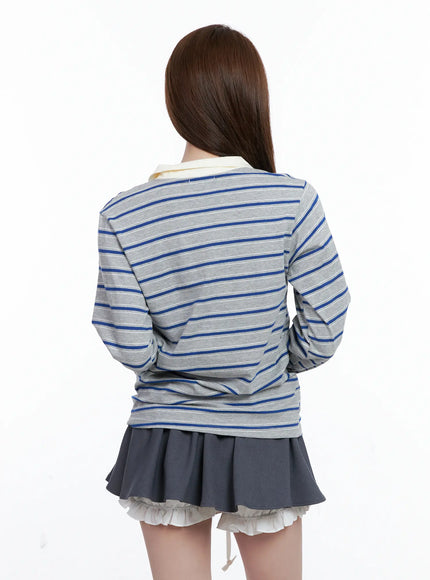 striped-v-neck-collar-polo-shirt-cg529