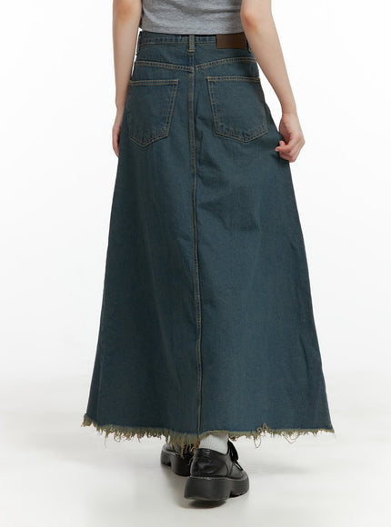 distressed-hem-denim-maxi-skirt-cl403