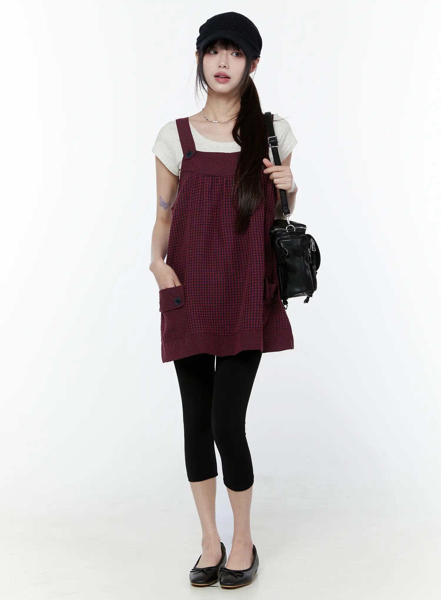 button-accent-plaid-mini-dress-cu508