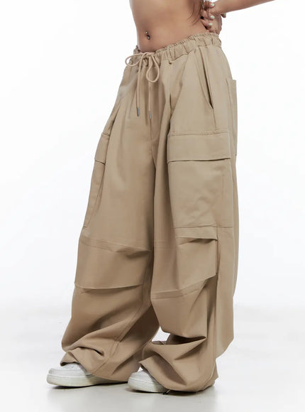 Wide-Leg Cargo Balloon Pants CL514 - Korean Women's Fashion
