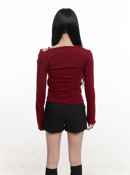 shirred-one-shoulder-slim-fit-top-cj516