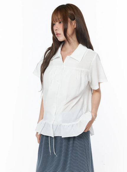 ruffle-hem-short-sleeve-shirt-cy529