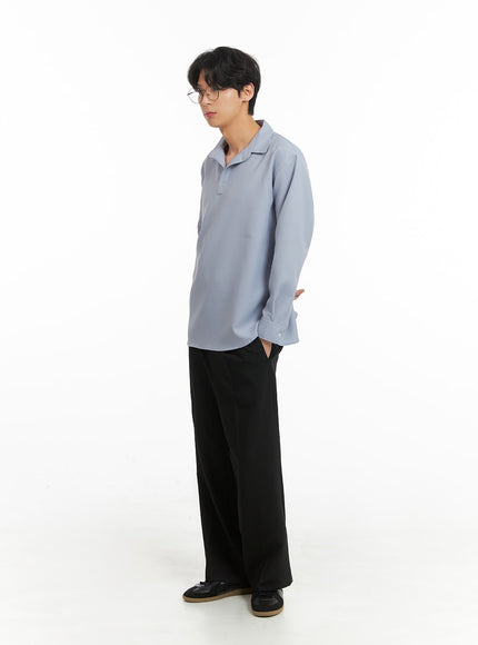 mens-solid-v-neck-long-sleeve-shirt-ia401