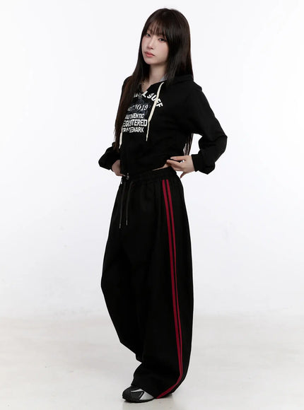 Double Stripe Wide Cotton Pants CO501