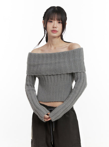 slim-fit-off-shoulder-sweater-id402